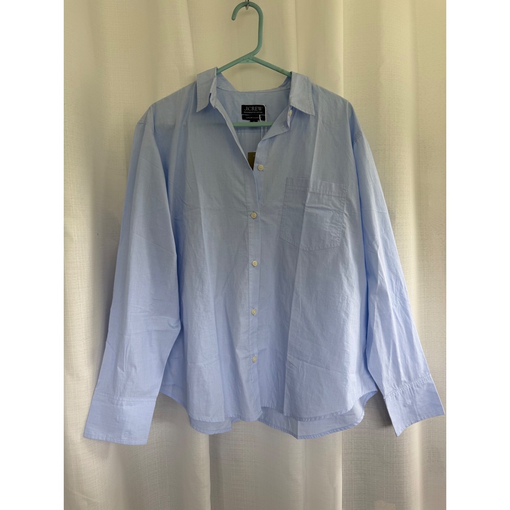 J.Crew Garcon Classic Fit Shirt Women's 18 Regenerative Cotton Blue Button Down